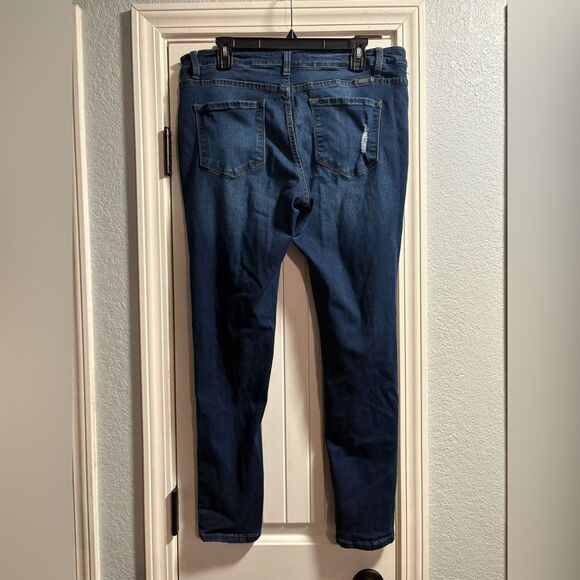 Kancan Womens Skinny Jeans‎ Distressed Dark Wash Stretch Denim XL - Picture 3 of 6